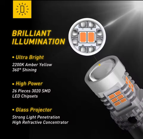 Auxito BA15S PY21W oranžid LED pirnid - Image 3