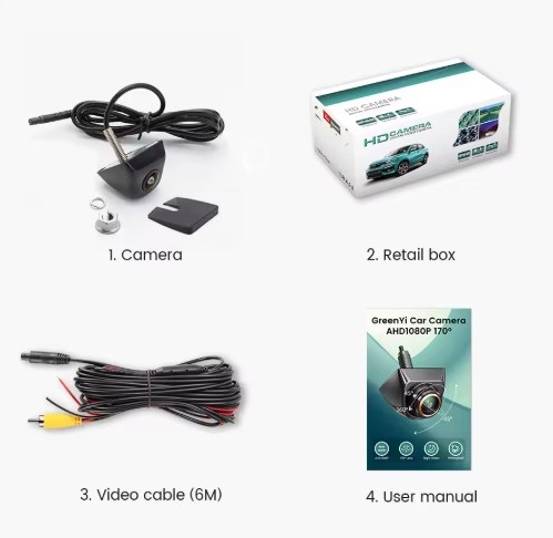 Universaalne tagurduskaamera AHD/CVBS 720P 170° - Image 5