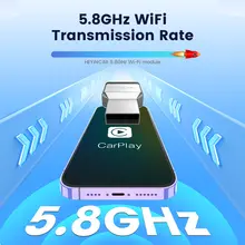 HEYINCAR+ MiNi 3.0 CarPlay & Android Auto juhtmevaba adapter USB/TYPE-C - Image 6