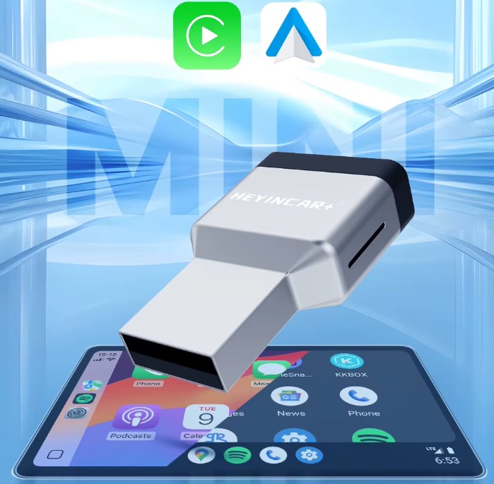 HEYINCAR+ MiNi 3.0 CarPlay & Android Auto juhtmevaba adapter USB/TYPE-C