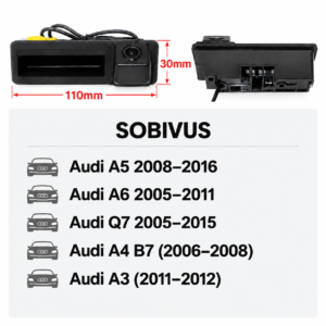 Audi A5, A6, Q7, RS4, RS3 tagurduskaamera